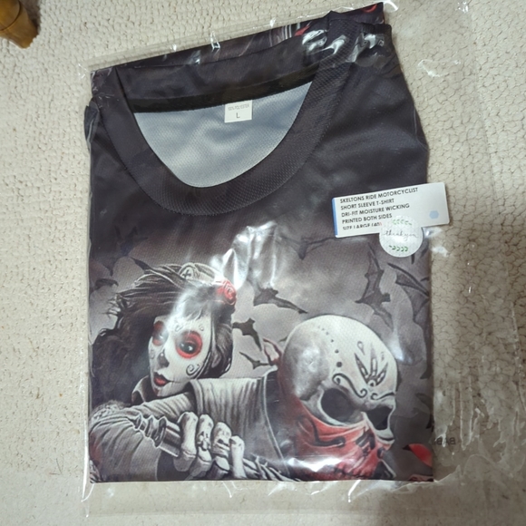 BIKERS 🏍️💀3-D Digital  Pattern Men's Graphic Tee Motorcyclist Grimreaper... - Picture 7 of 8